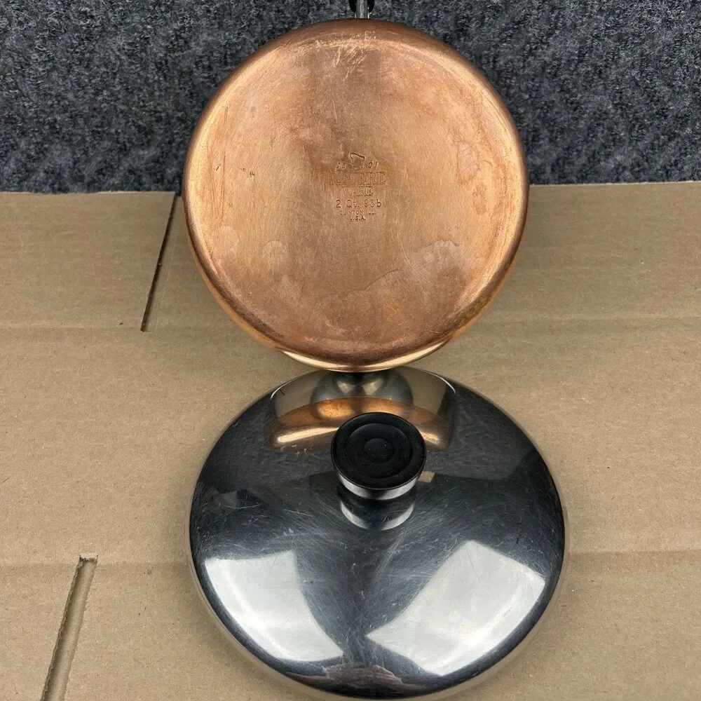 REVERE WARE 2QT. Sauce Pan Copper Bottom With Lid Vintage  Clinton, IL 1801